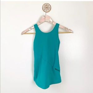 Lululemon High Neck Cross Back Zip Pocket Tank